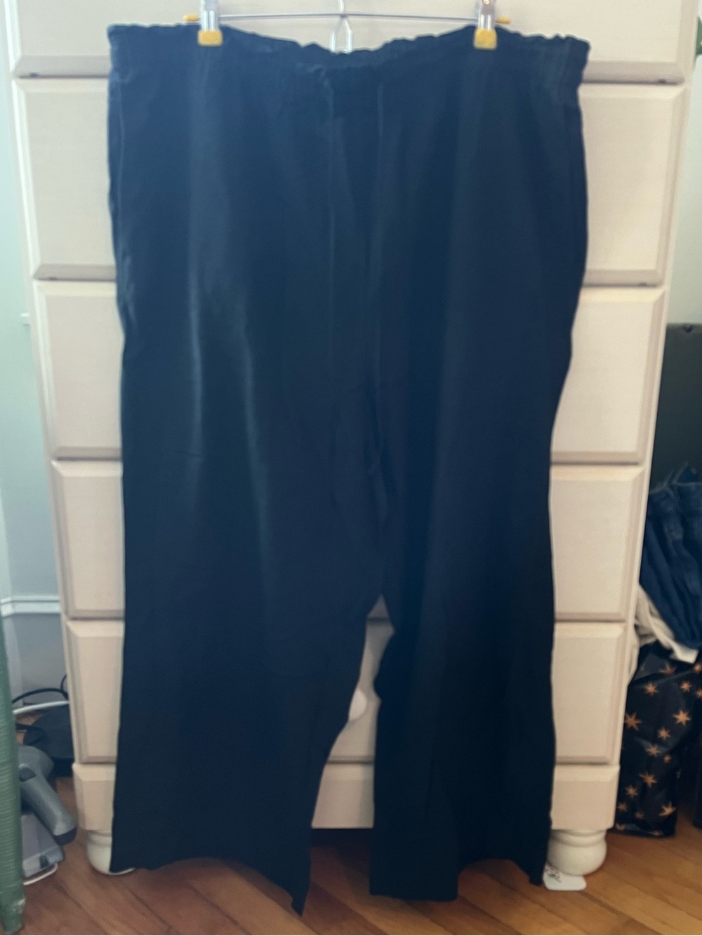 H&M Black Wide-Leg Linen Pants